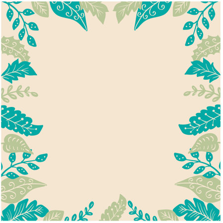 Hand drawn doodle leaves  background.のイラスト素材