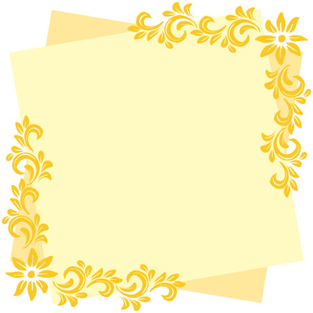 Hand drawn doodle floral frameのイラスト素材