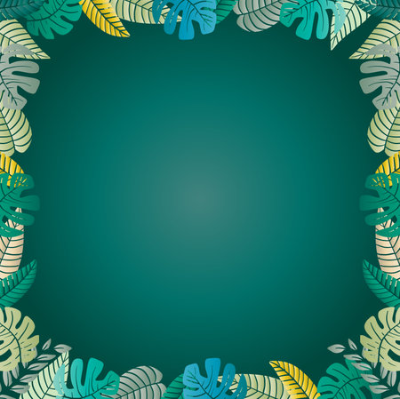Doodle drawing  leaves frame backgroundのイラスト素材
