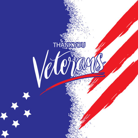 Thank you card design. Vector illustration of a Background for American Veterans Day. Suitable for greeting card, poster and banner.のイラスト素材