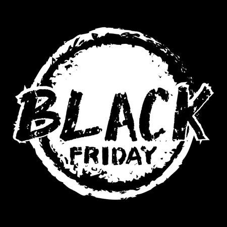 black friday grunge stamp on black background, vector illustration.のイラスト素材