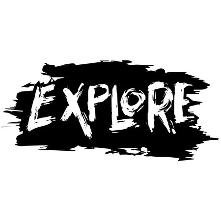 Explore. Hand drawn modern dry brush lettering. Vector illustration.のイラスト素材