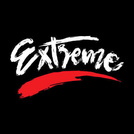Extreme. Modern dry brush lettering. Vector illustration. Grunge style.のイラスト素材