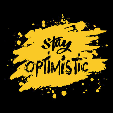 Stay Optimistic. Inspirational quote. Hand drawn lettering. Vector illustrationのイラスト素材