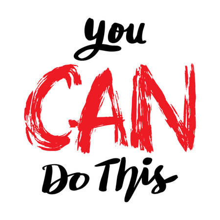 You can do this. Hand drawn lettering. Vector illustration.のイラスト素材