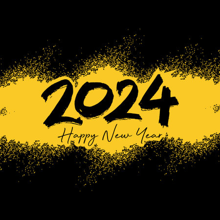 Happy new year 2024. Grunge background. Vector illustration.