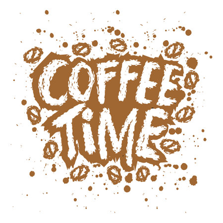 Coffee time. Hand drawn lettering. Vector illustration.のイラスト素材