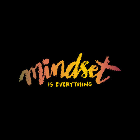 Mindset is everything. Vector hand drawn lettering. Inspirational typography poster.のイラスト素材
