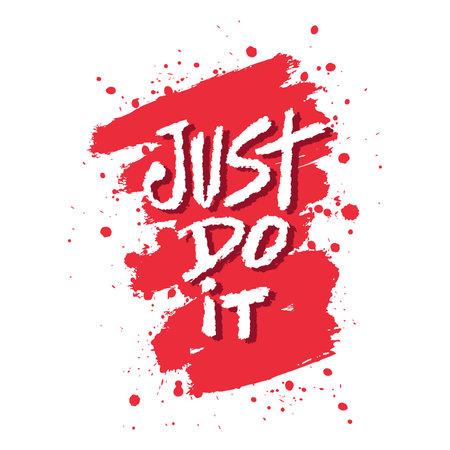 Just do it. Hand drawn lettering. Ink illustration. Modern brush calligraphy. Isolated on white background.のイラスト素材
