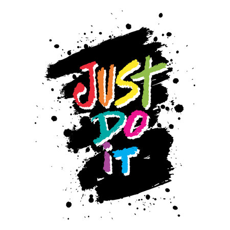 Just do it. Inspirational quote. Hand drawn lettering. Vector illustrationのイラスト素材