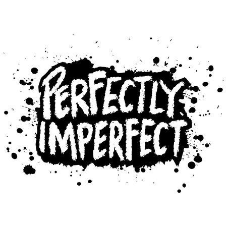 Perfectly Imperfect. Grunge brush lettering.のイラスト素材