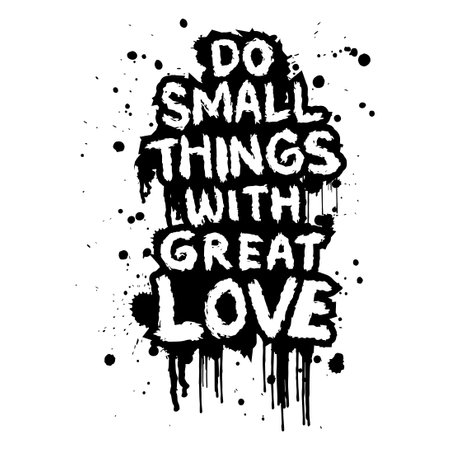 Do small things with great love with great love. Inspirational quote. Hand drawn lettering.のイラスト素材