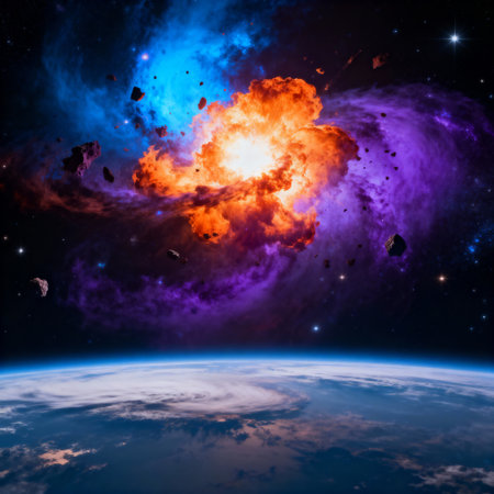 Planets in outer space. Elements of this image furnished by NASAの素材