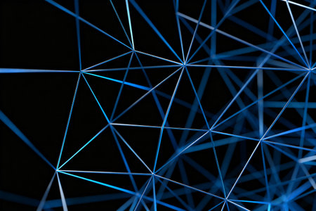 This image features a network of interconnected lines, creating a modern and dynamic visual effectの素材