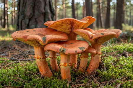 lactarius-deliciosus-These vibrant orange mushrooms are a beautiful sight in their natural forest...