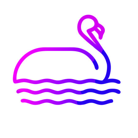 Elegant gradient flamingo float, perfect for a modern beach aesthetic.のイラスト素材