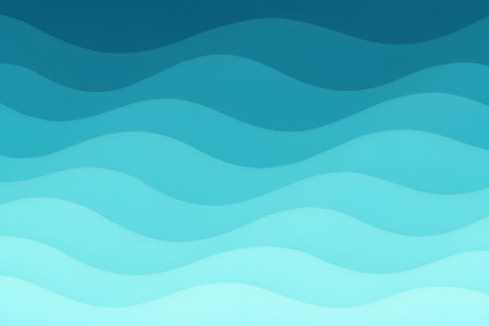 Wavy pattern illustration featuring gradients of blue and turquoise, providing a calming atmosphere,...
