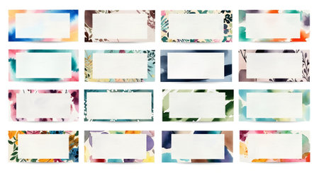 Vibrant floral mock up collection showcases colorful backgrounds with ample blank areas for text,...