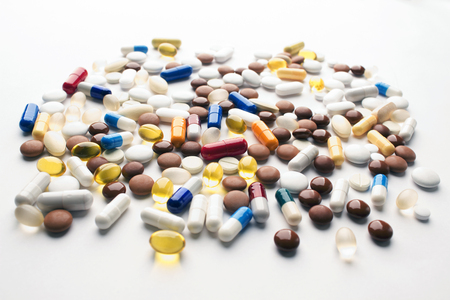 Pills on white backgroundの写真素材