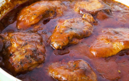 chicken in tomato sauceの写真素材