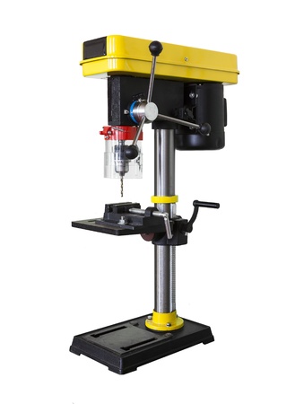 Vertical drilling machine isolated on white backgroundの写真素材