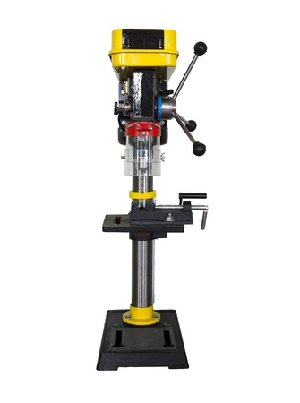 Vertical drilling machine isolated on white backgroundの写真素材