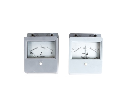 analog ammeter isolated on white backgroundの写真素材