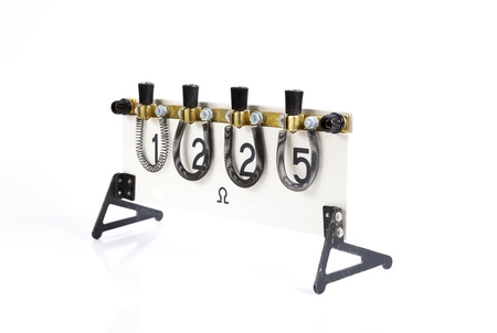  old variable resistor isolated on white backgroundの写真素材