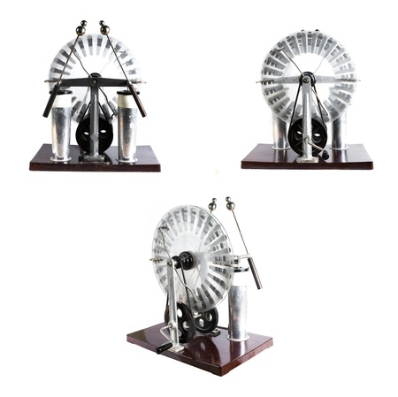 electrical apparatus for physics lessons isolated on white backgroundの写真素材