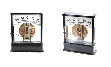 analog ammeter isolated on white backgroundの写真素材