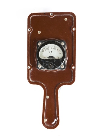 analog ammeter isolated on white backgroundの写真素材