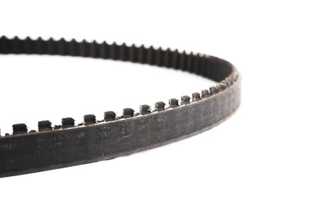 old automobile belt isolated on white background