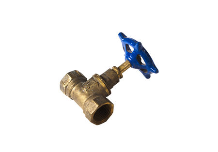 old faucet isolated on a white backgroundの写真素材