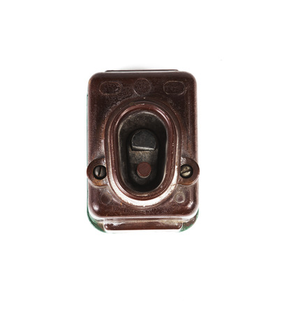 old switch isolated on white backgroundの写真素材