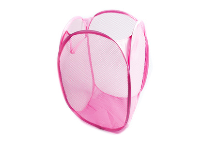 laundry basket isolated on white の写真素材