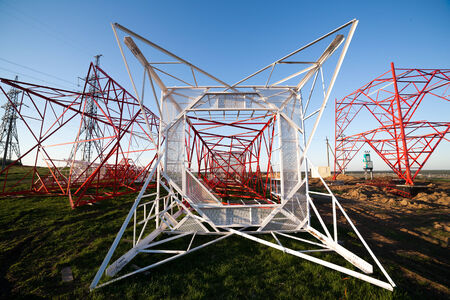 building power linesの写真素材