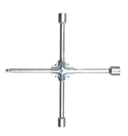 Wheel wrench isolated on white backgroundの写真素材