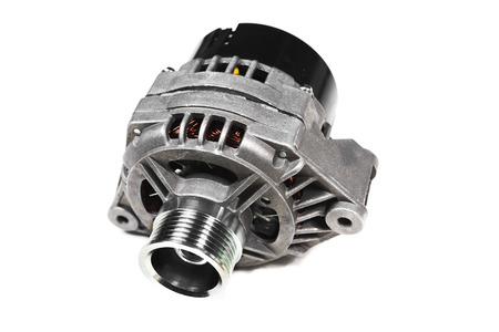 automobile generator isolated on white backgroundの写真素材