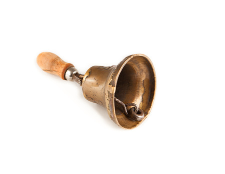 old bell on white backgroundの写真素材