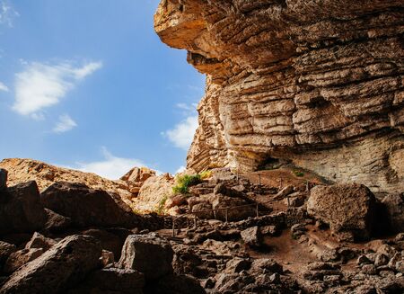 mountain road from the cave in the afternoonの写真素材