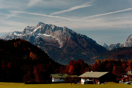 Berchtesgaden Alps meadows autumn Germanyのeditorial素材