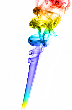 image colored smoke on white background. Isolated color smokeの写真素材