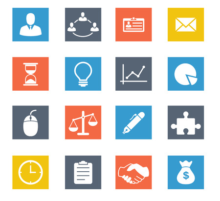 Business Icons Set in flat styleのイラスト素材