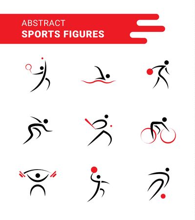 Abstract sports shapes icon setのイラスト素材