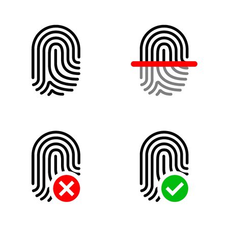 Set of fingerprint iconsのイラスト素材