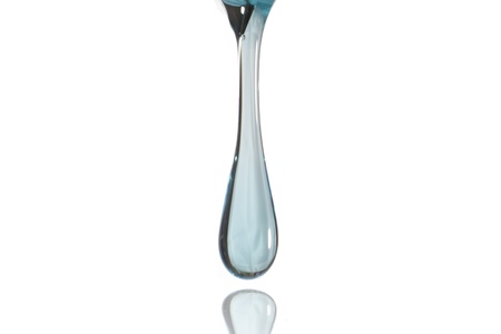 Falling Soap droplet with reflectionの写真素材