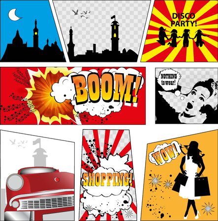 Shopping Concept - Comics Book Styleのイラスト素材