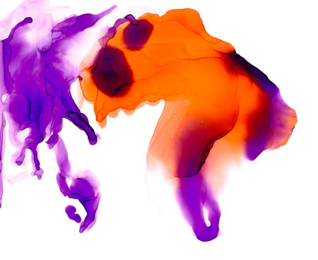 Alcohol ink texture isolated on white background. fluid art.の写真素材