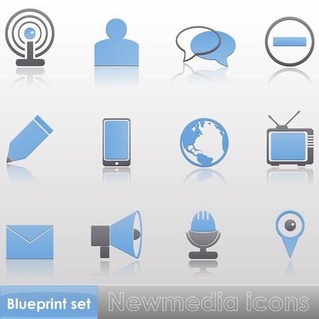 Blueprint set - Newmedia iconsのイラスト素材