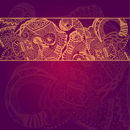 Infinity set - Handmade artwork  Yellow lines label,  yellow, white and color patterns  and ornaments のイラスト素材